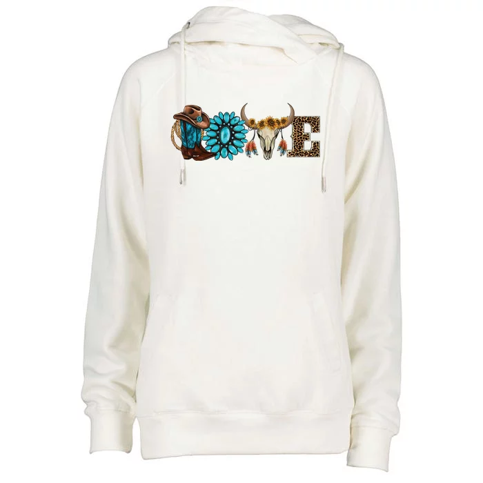 Love Cowgirl Rodeo Life Womens Funnel Neck Pullover Hood