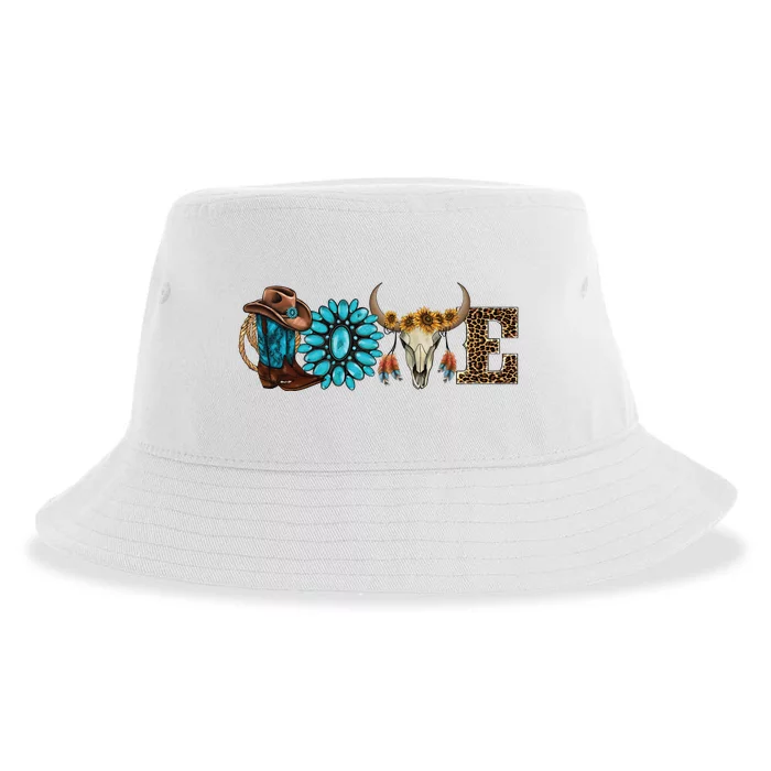 Love Cowgirl Rodeo Life Sustainable Bucket Hat