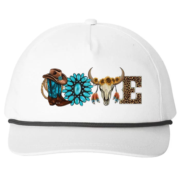 Love Cowgirl Rodeo Life Snapback Five-Panel Rope Hat