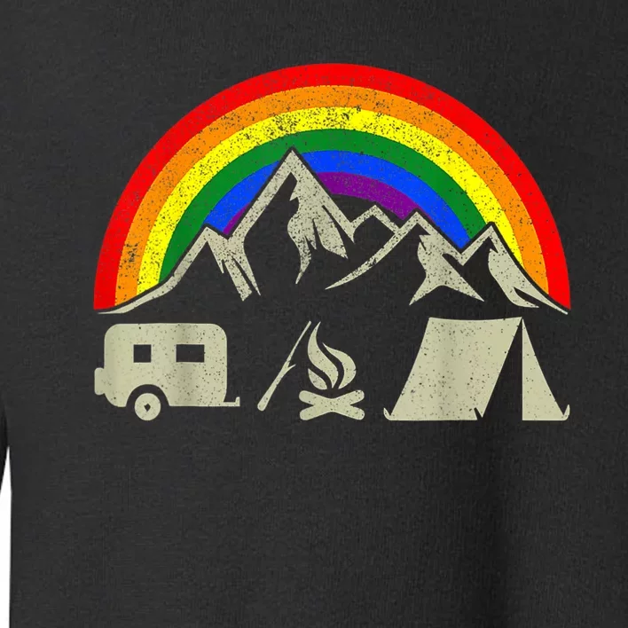 LGBT Camping Rainbow Gay Flag Costume Funny Camper Toddler Sweatshirt