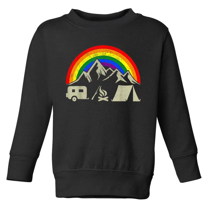 LGBT Camping Rainbow Gay Flag Costume Funny Camper Toddler Sweatshirt