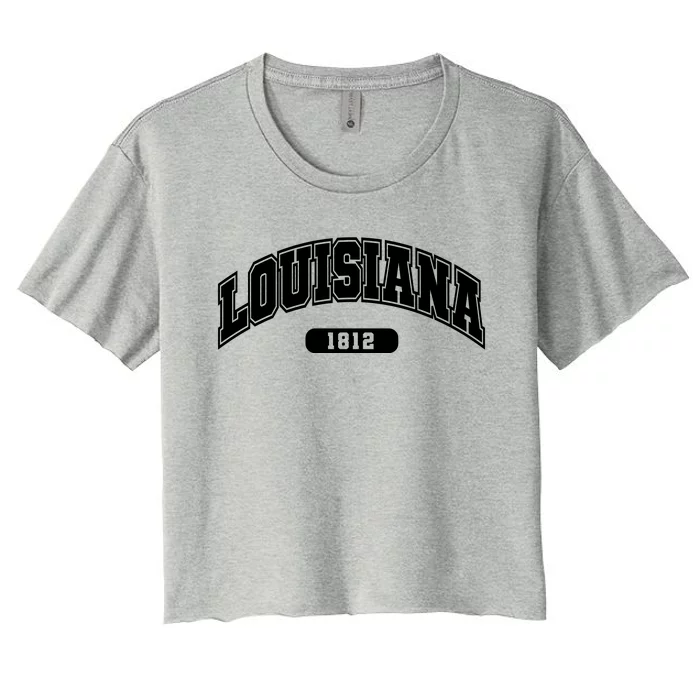 Louisiana Collegiate Style 1812 Women's Crop Top Tee