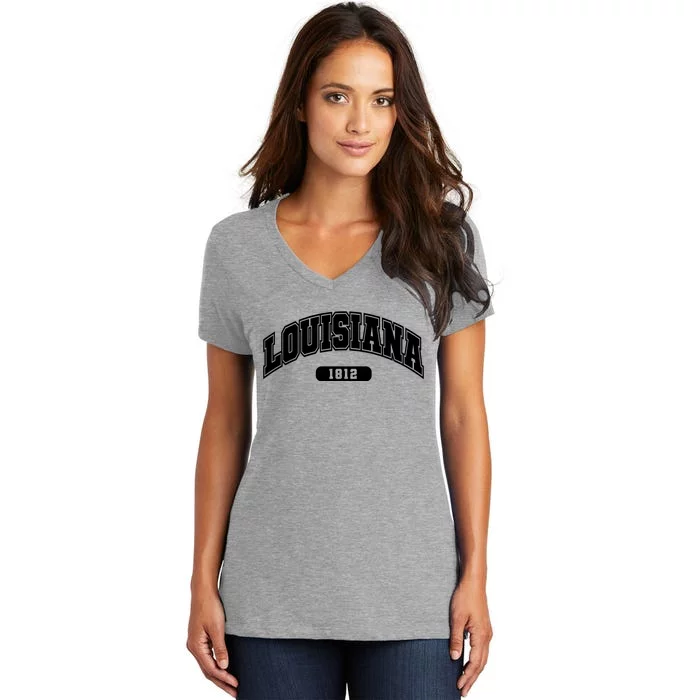 Louisiana Collegiate Style 1812 Women's V-Neck T-Shirt