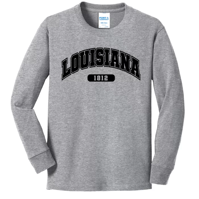 Louisiana Collegiate Style 1812 Kids Long Sleeve Shirt