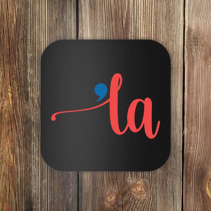 La Cursive Script With Comma Kamala Nickname Commala Coaster