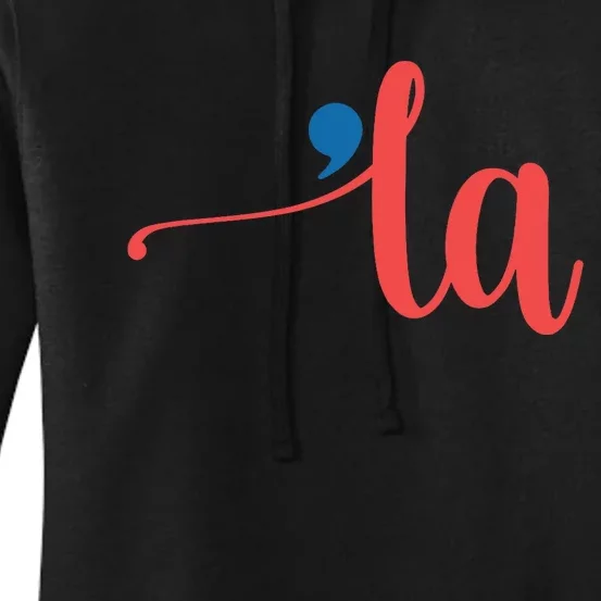 La Cursive Script With Comma Kamala Nickname Commala Women's Pullover Hoodie