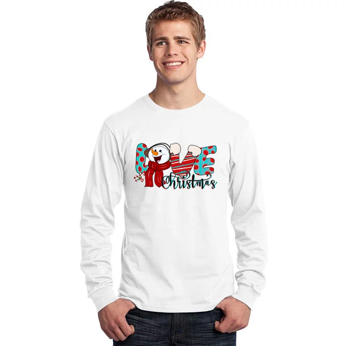 Love Christmas Snowman Funny Xmas Holiday Gift Tall Long Sleeve T-Shirt