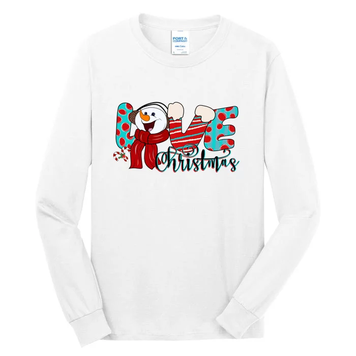 Love Christmas Snowman Funny Xmas Holiday Gift Tall Long Sleeve T-Shirt