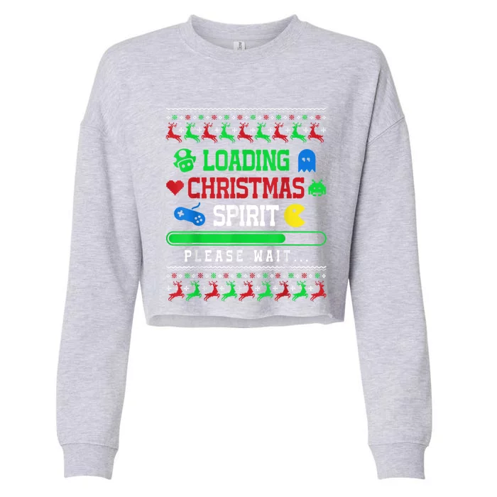 Loading Christmas Spirit Funny Ugly Sweater Christmas Squad Gift Cropped Pullover Crew