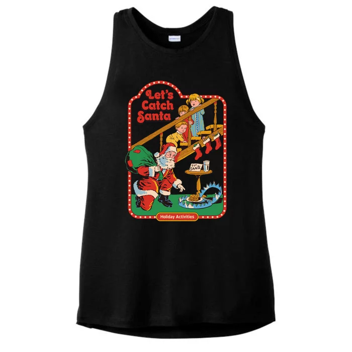 Let's Catch Santa Holiday Archives Ladies Tri-Blend Wicking Tank