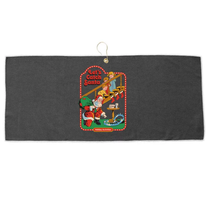 Let's Catch Santa Holiday Archives Large Microfiber Waffle Golf Towel