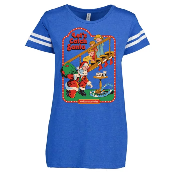 Let's Catch Santa Holiday Archives Enza Ladies Jersey Football T-Shirt