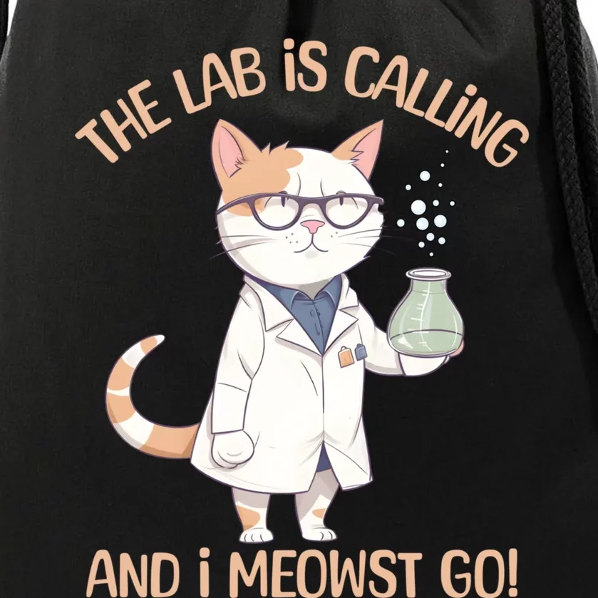 Lab Calling Science Funny Lab Cat Laboratory Chemistry Drawstring Bag