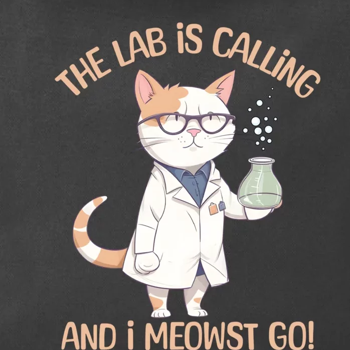 Lab Calling Science Funny Lab Cat Laboratory Chemistry Zip Tote Bag