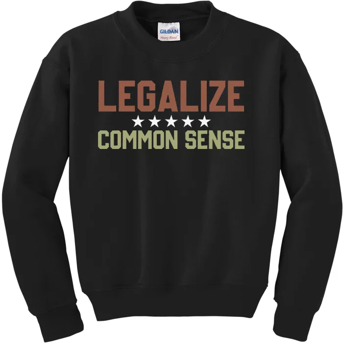 Legalize Common Sense Retro Kids Sweatshirt