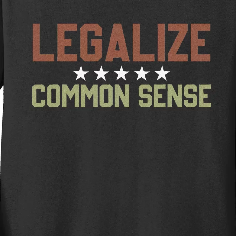 Legalize Common Sense Retro Kids Long Sleeve Shirt