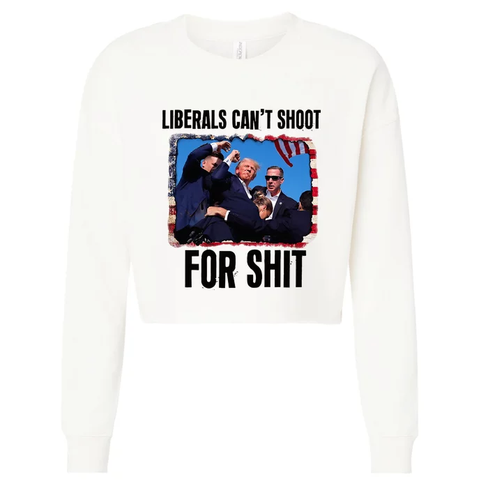 Liberals CanT Shoot For Shit Cropped Pullover Crew