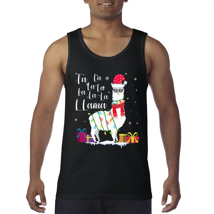 Llama Christmas Sweater FaLaLa Lama Funny Xmas Tank Top