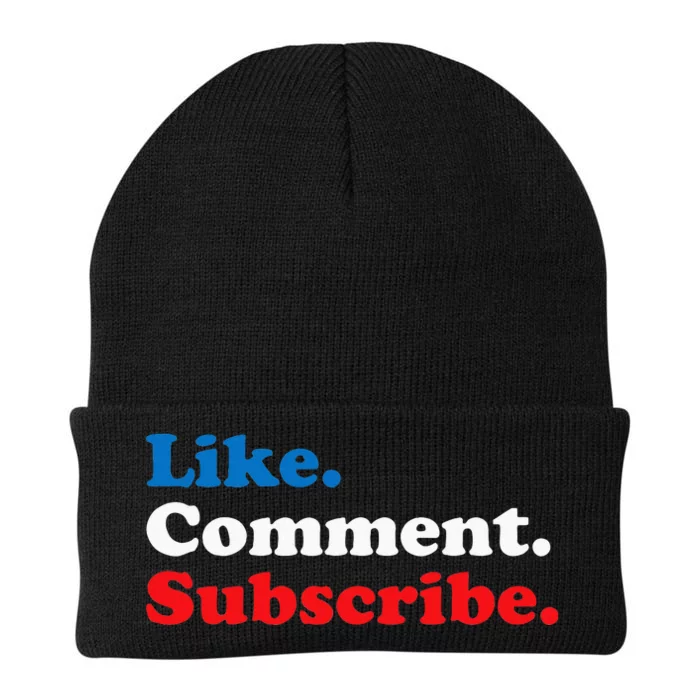 Like Comment Subscribe Vlogger Social Media Blogger Knit Cap Winter Beanie