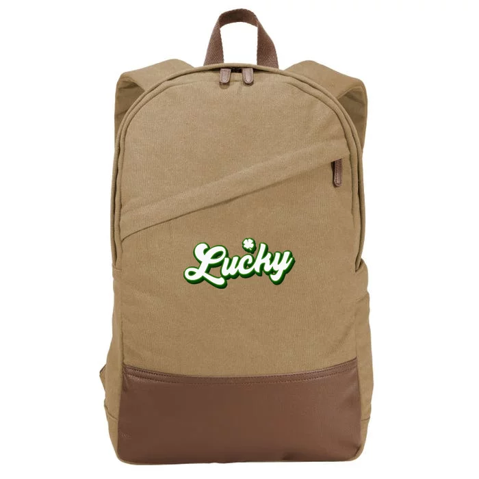 Lucky Charm Shamrock Lucky Cotton Canvas Backpack