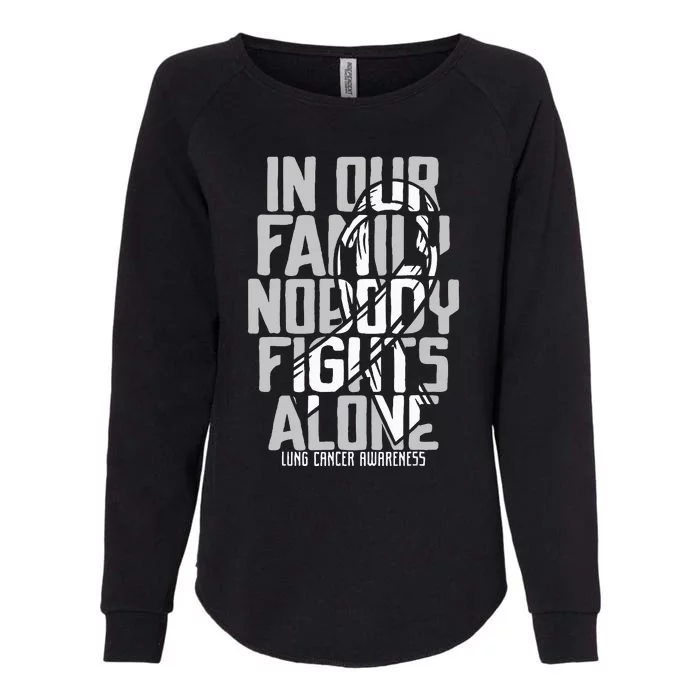 Lung Cancer Support White Family Lung Cancer Awareness Womens California Wash Sweatshirt