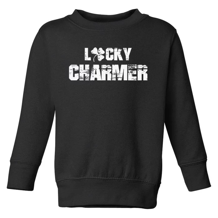 Lucky Charmer Shamrock Clover Leaf Toddler Sweatshirt