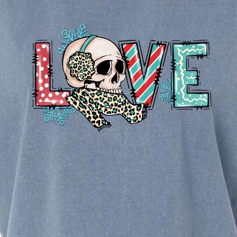 Love Christmas Skull Funny Xmas Hoilday Gift Garment-Dyed Women's Muscle Tee