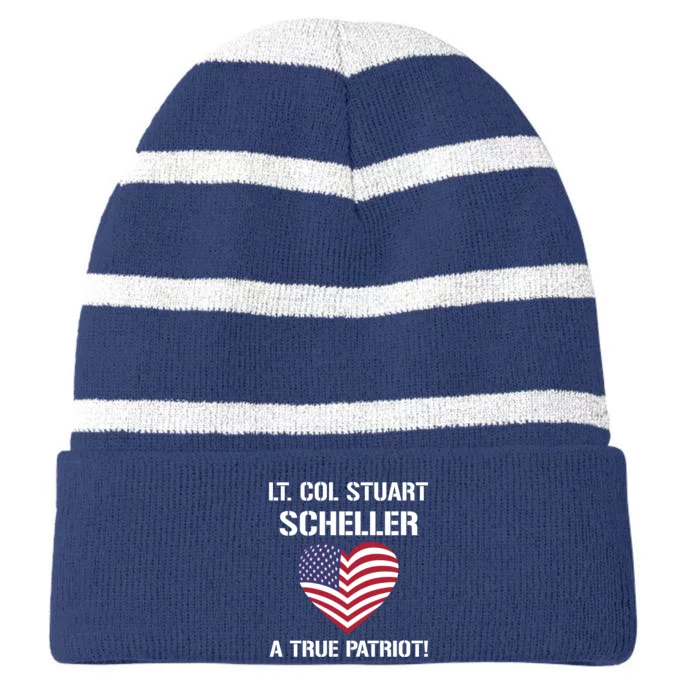 Lt. Col. Stuart Scheller A True Patriot Striped Beanie with Solid Band