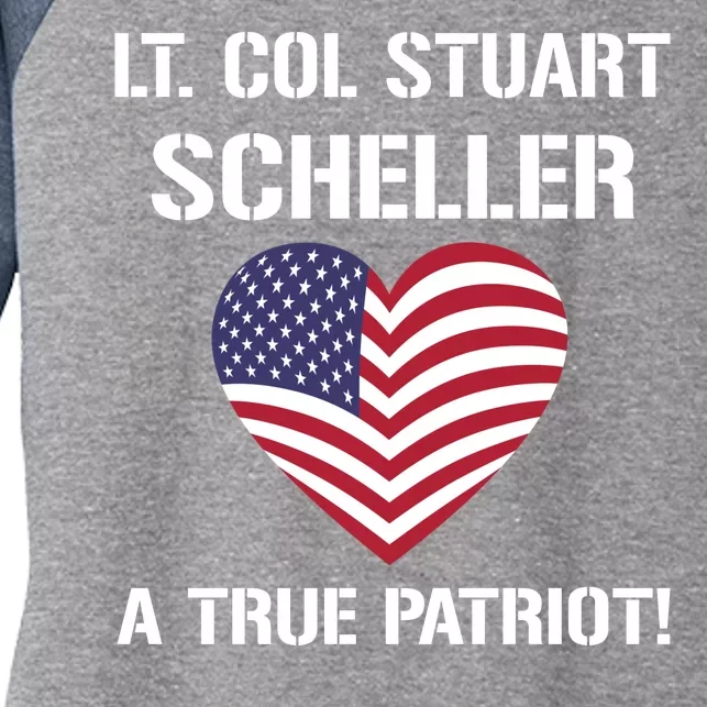 Lt. Col. Stuart Scheller A True Patriot Women's Tri-Blend 3/4-Sleeve Raglan Shirt