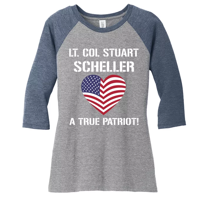 Lt. Col. Stuart Scheller A True Patriot Women's Tri-Blend 3/4-Sleeve Raglan Shirt