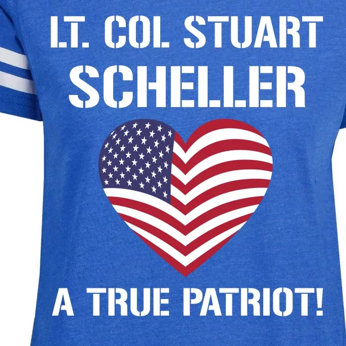 Lt. Col. Stuart Scheller A True Patriot Enza Ladies Jersey Football T-Shirt