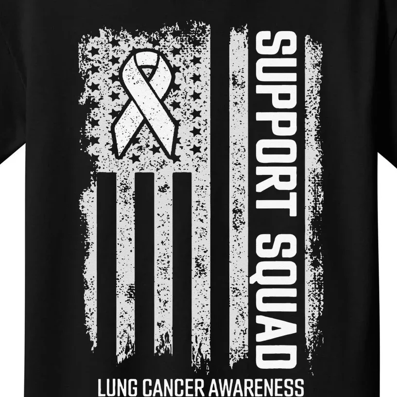 Lung Cancer Support Squad Lung Cancer Awareness Kids T-Shirt