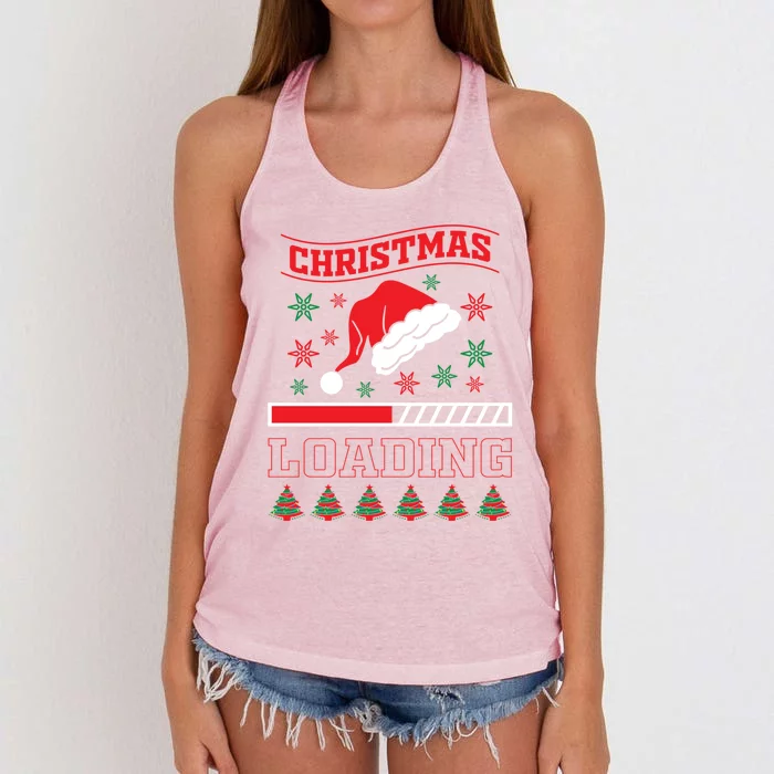 Loading Christmas Spirit Please Wait Xmas Video Games Lover Meaningful Gift Women's Knotted Racerback Tank