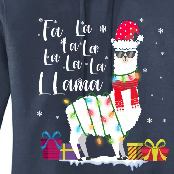 Llama Christmas Sweater Falala Lama Funny Xmas Women's Pullover Hoodie