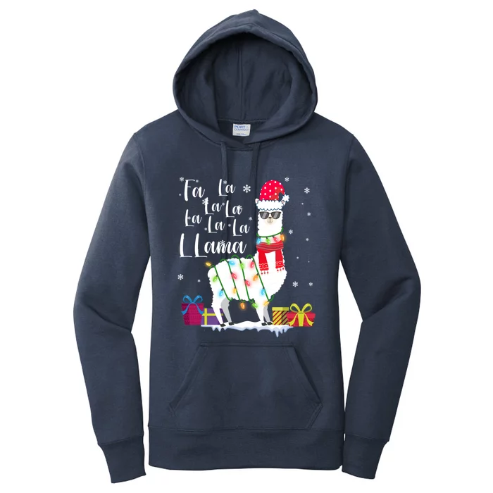 Llama Christmas Sweater Falala Lama Funny Xmas Women's Pullover Hoodie