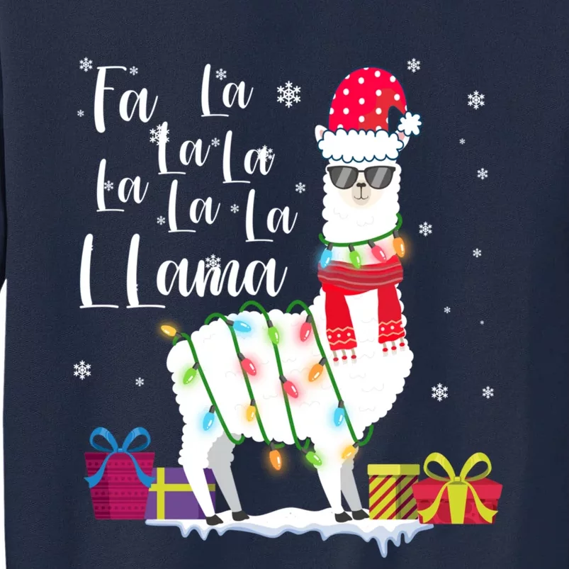 Llama Christmas Sweater Falala Lama Funny Xmas Tall Sweatshirt