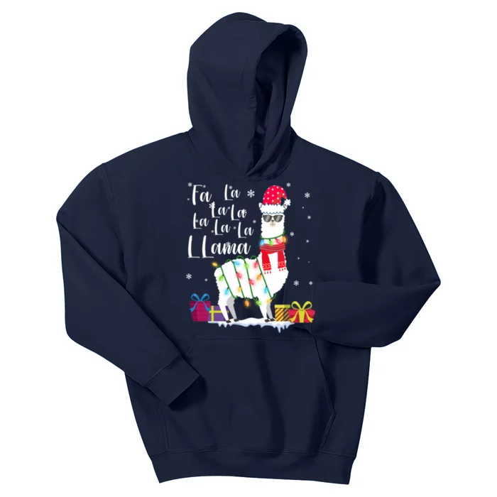 Llama Christmas Sweater Falala Lama Funny Xmas Kids Hoodie