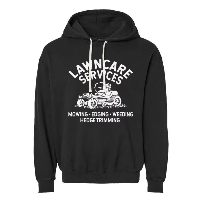 Lawn Care Services Zero Turn Mower Garment-Dyed Fleece Hoodie