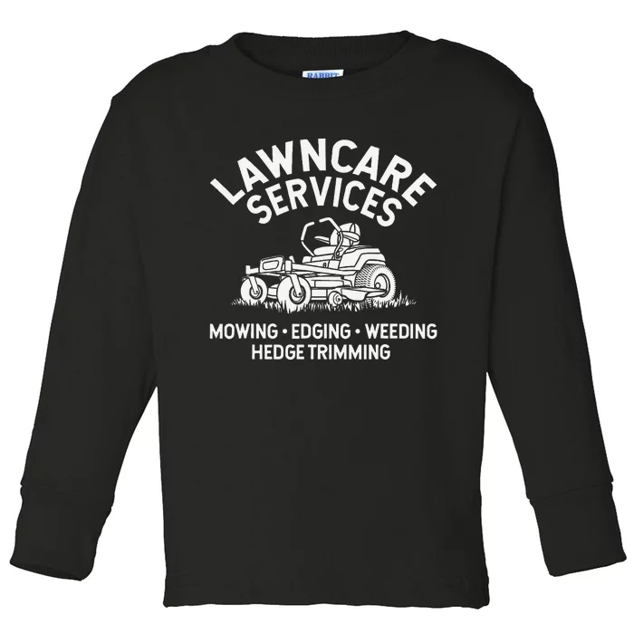 Lawn Care Services Zero Turn Mower Toddler Long Sleeve Shirt