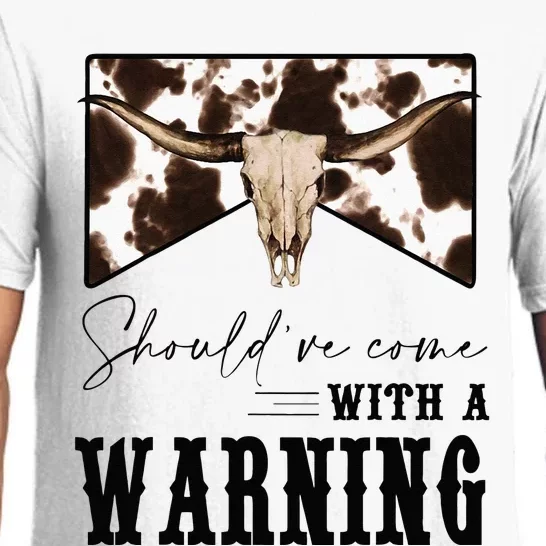 Leopard Cow Skull Shouldve Come With A Warning Western Pajama Set