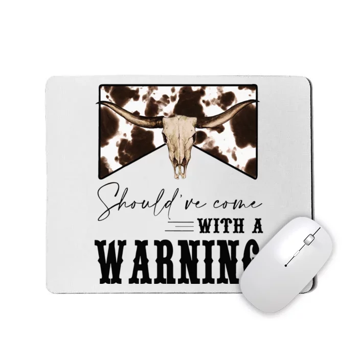 Leopard Cow Skull Shouldve Come With A Warning Western Mousepad