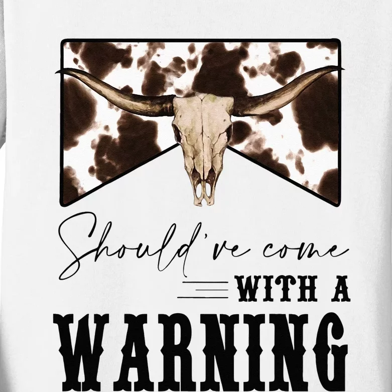 Leopard Cow Skull Shouldve Come With A Warning Western Kids Long Sleeve Shirt