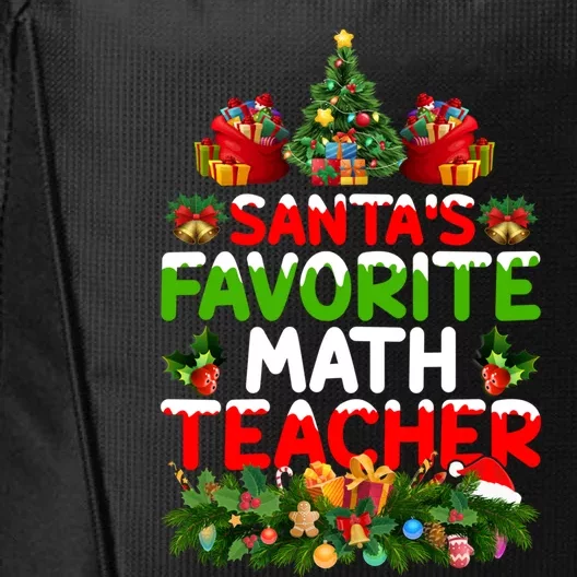 Lighting Christmas SantaS Favorite Math Teacher Xmas Meaningful Gift City Backpack