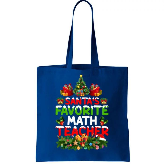 Lighting Christmas SantaS Favorite Math Teacher Xmas Meaningful Gift Tote Bag