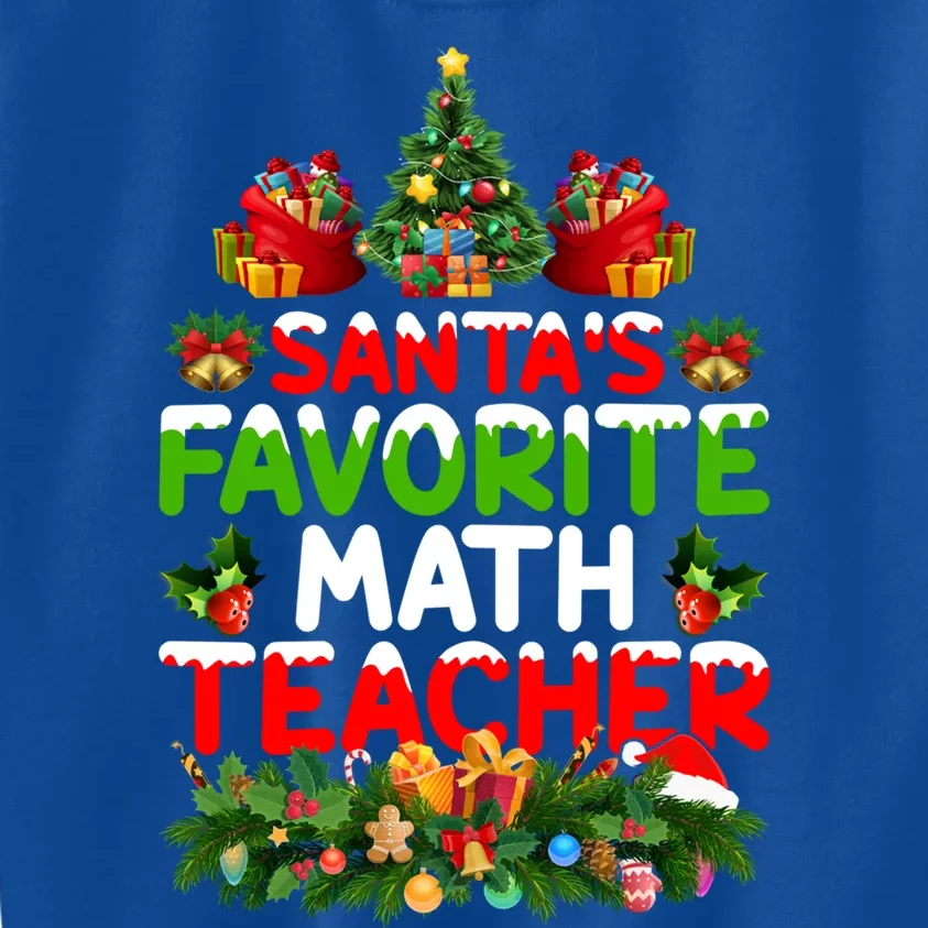 Lighting Christmas SantaS Favorite Math Teacher Xmas Meaningful Gift Kids Sweatshirt