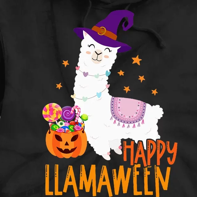 Llamaween Costume Spooky Gift for Halloween Tie Dye Hoodie