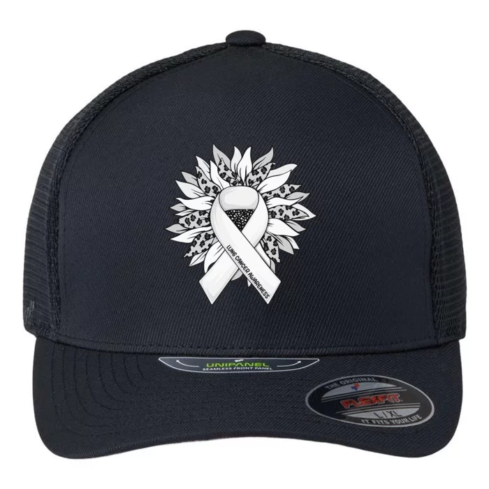 Lung Cancer Sunflower Lung Cancer Awareness Flexfit Unipanel Trucker Cap