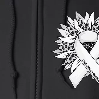 Lung Cancer Sunflower Lung Cancer Awareness Full Zip Hoodie