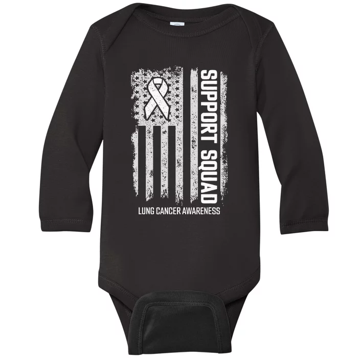 Lung Cancer Support Squad Lung Cancer Awareness Baby Long Sleeve Bodysuit