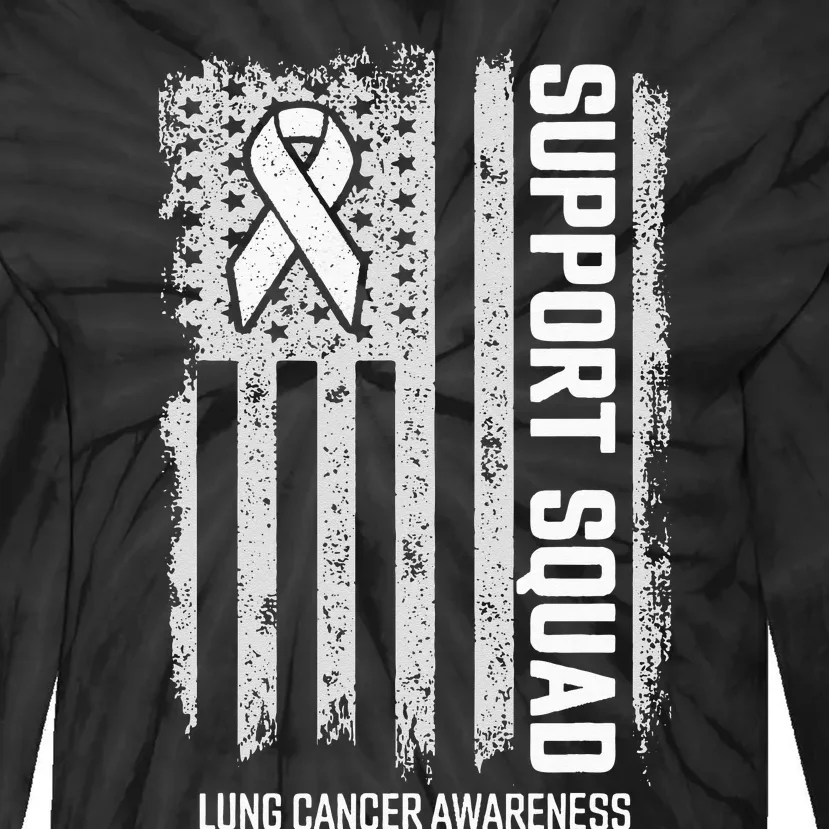 Lung Cancer Support Squad Lung Cancer Awareness Tie-Dye Long Sleeve Shirt